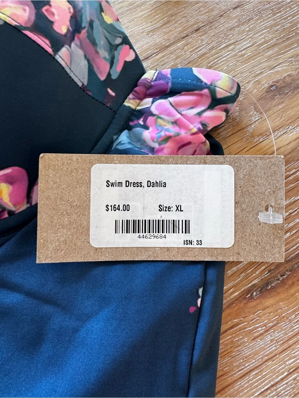 NWT Albion Fit Navy Floral One-Piece Swimdress XL